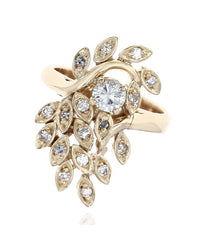 Diamond Foliate Cluster Ring in Yellow Gold