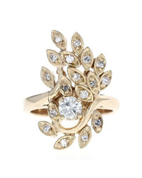 Diamond Foliate Cluster Ring in Yellow Gold