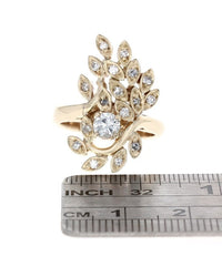 Diamond Foliate Cluster Ring in Yellow Gold