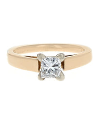 Princess Cut Diamond Solitaire Engagement Ring in Yellow Gold