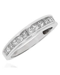 Princess Diamond Tapered Band in White Gold