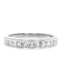 Princess Diamond Tapered Band in White Gold