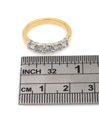 5 Stone Diamond Ring in 2 Tone Gold
