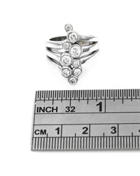 Diamond Open Elongated Ring in White Gold