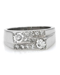 Diamond Bypass Fashion Ring in White Gold