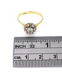 Diamond Flower Ring in Yellow Gold