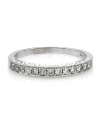Diamond Milgrain Etched Wedding Band