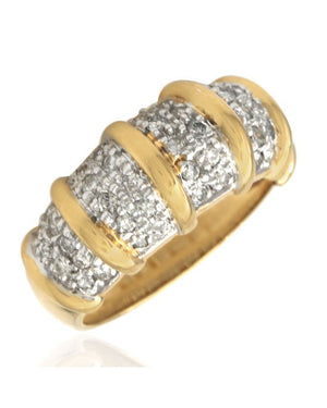 Diamond Pave Bar Split Dome Ring