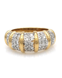 Diamond Pave Bar Split Dome Ring