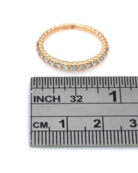 Diamond Twisted Stackable Band in Rose Gold