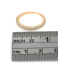 Diamond Twisted Stackable Band in Rose Gold