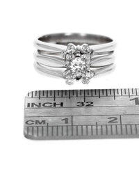 Triple Stacked Diamond Ring in White Gold