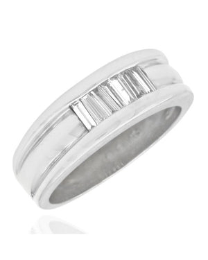 Diamond Fluted Band in White Gold