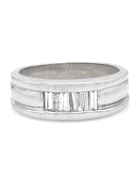 Diamond Fluted Band in White Gold
