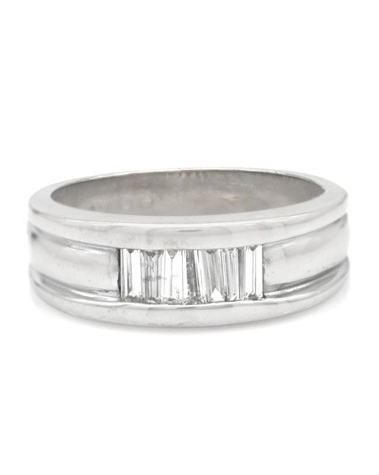 Diamond Fluted Band in White Gold