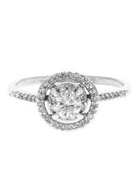 Diamond Double Halo Engagement Ring in White Gold