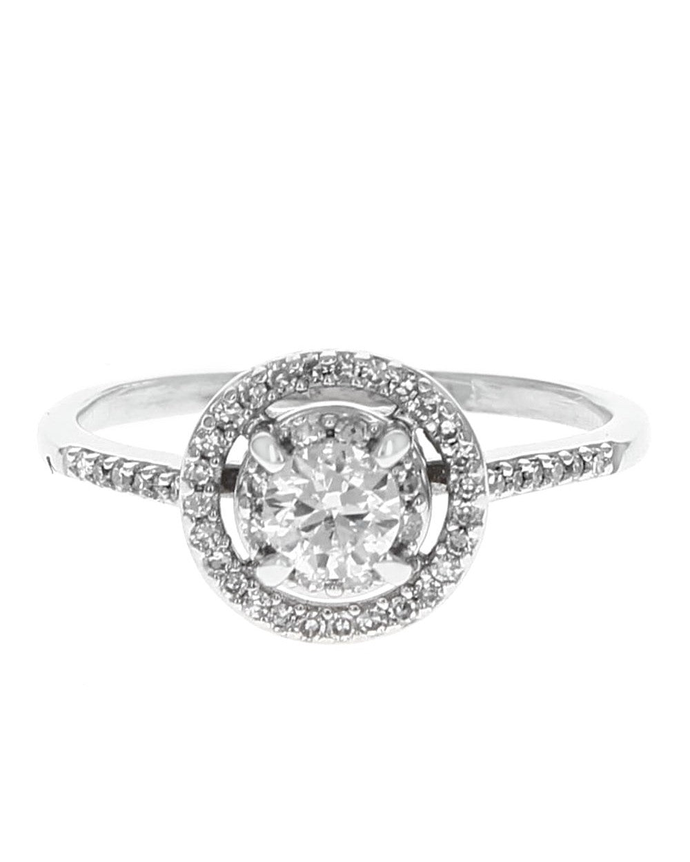 Diamond Double Halo Engagement Ring in White Gold