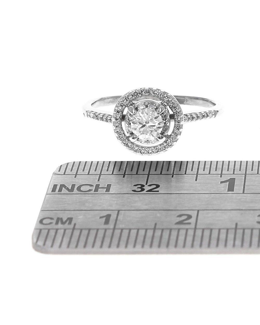 Diamond Double Halo Engagement Ring in White Gold