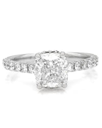 GIA Certified Cushion Cut Diamond Solitaire Ring in 18KW