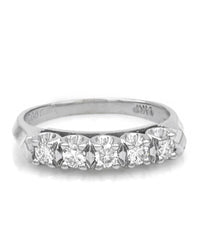 5 Stone Diamond Band in White Gold