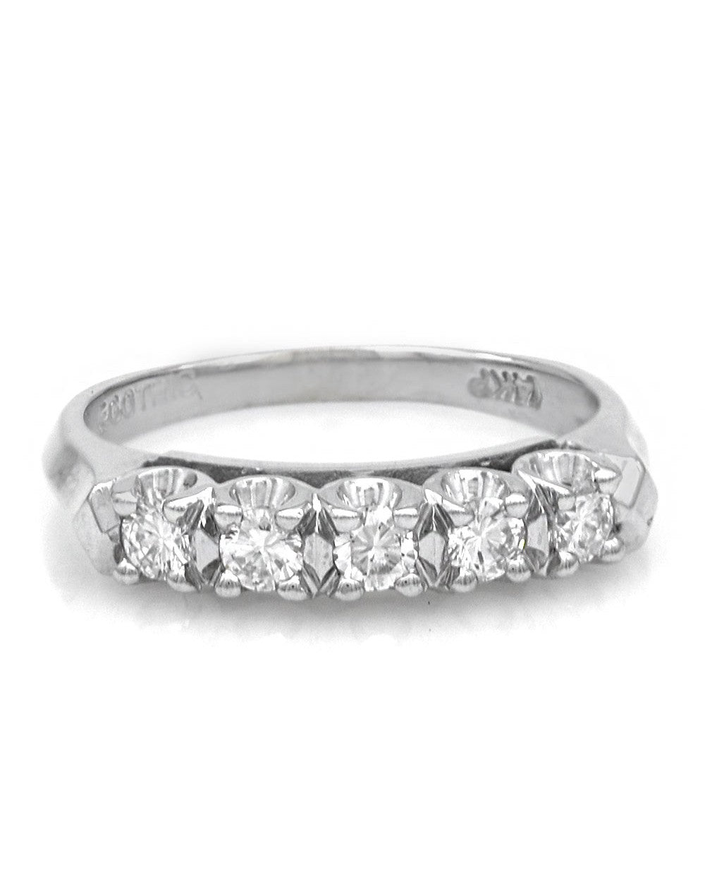 5 Stone Diamond Band in White Gold