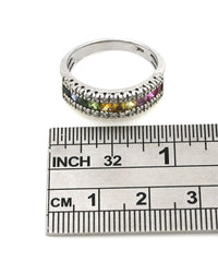 Effy Watercolors Multicolor Sapphire and Diamond Ring in White Gold