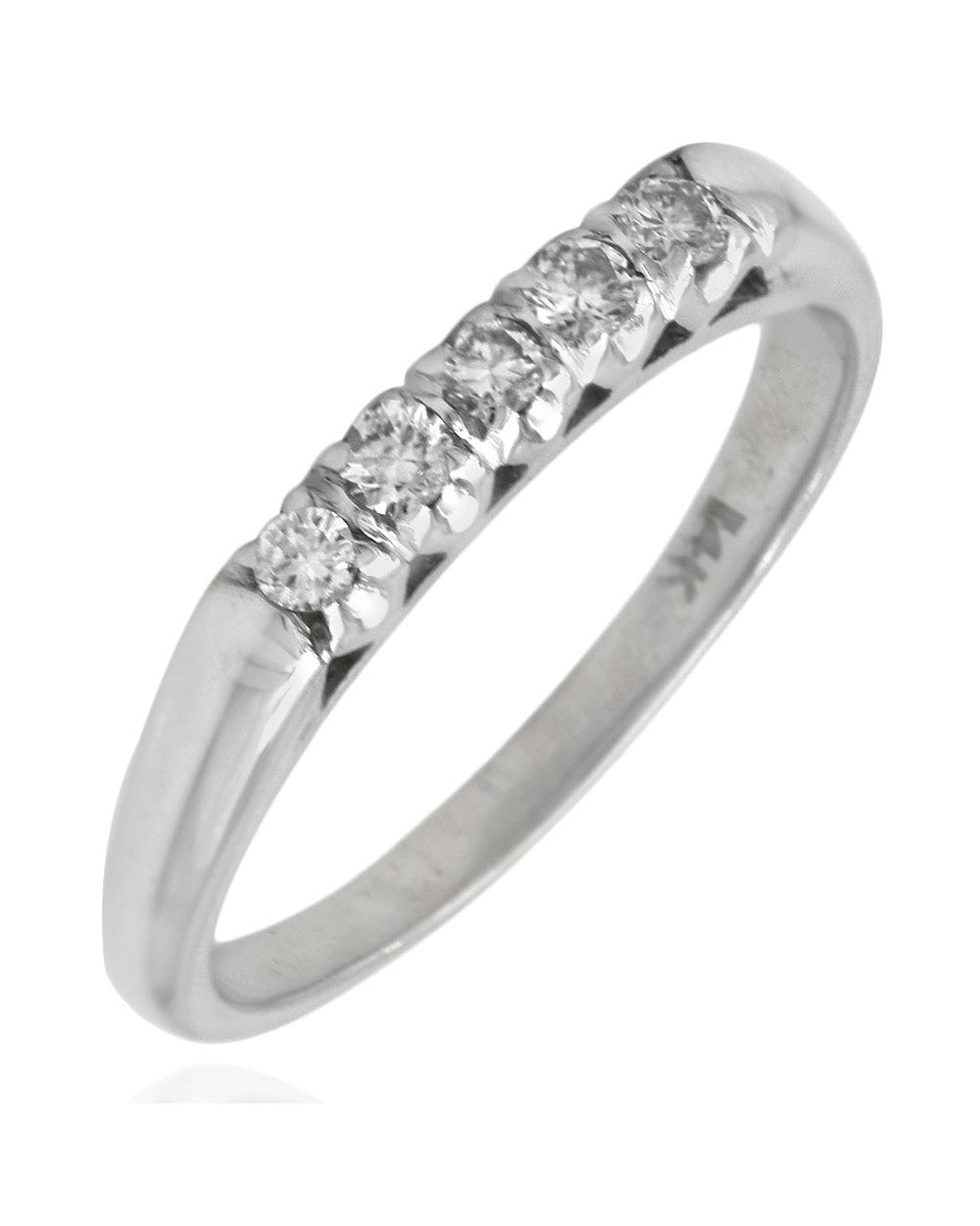 5 Stone Diamond Ring in White Gold