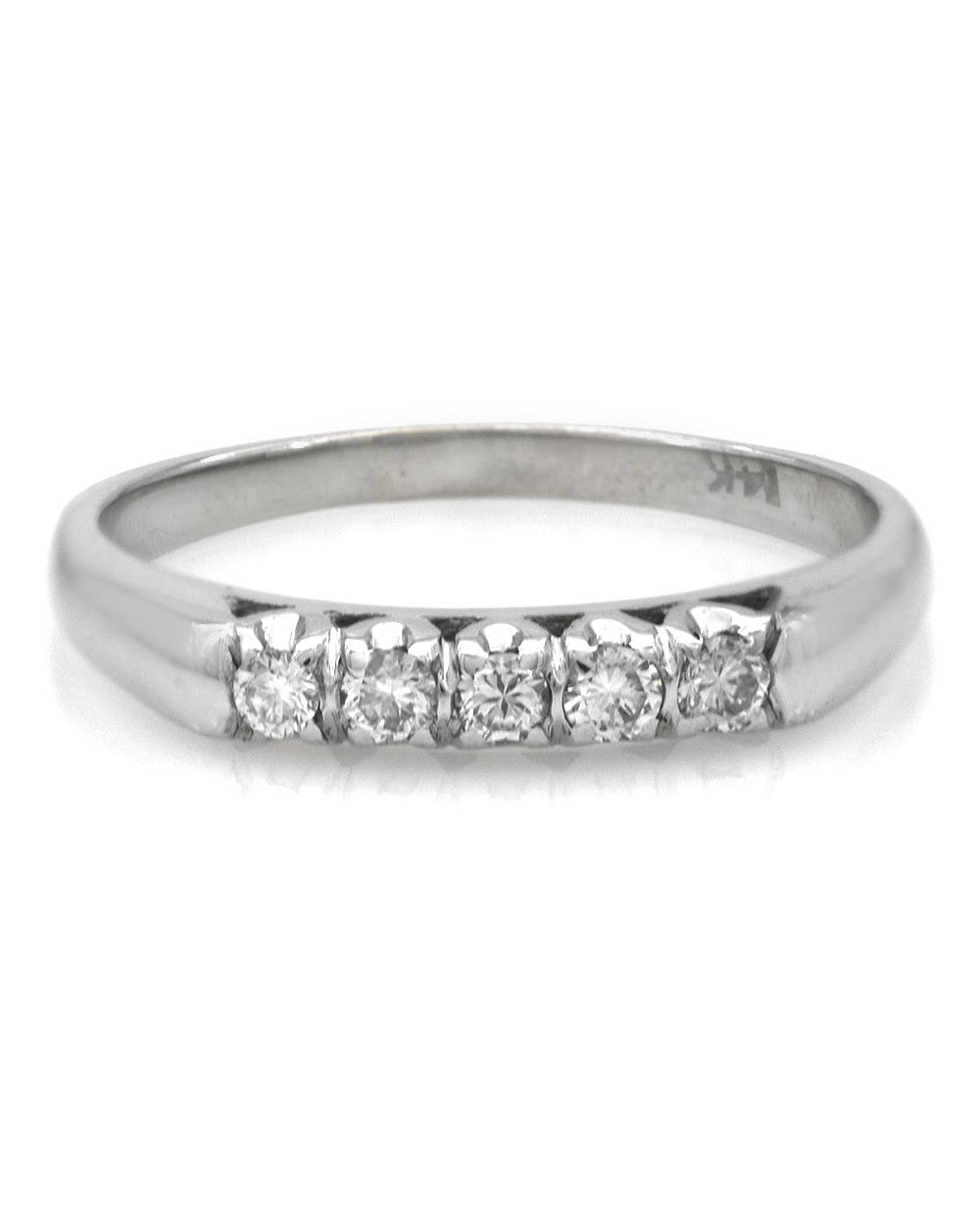5 Stone Diamond Ring in White Gold