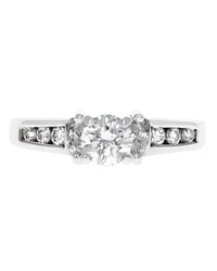 Round and Marquise Diamond Engagement Ring