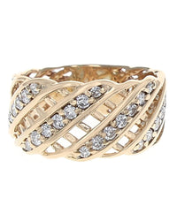 Diamond Lattice Band in Yellow Gold
