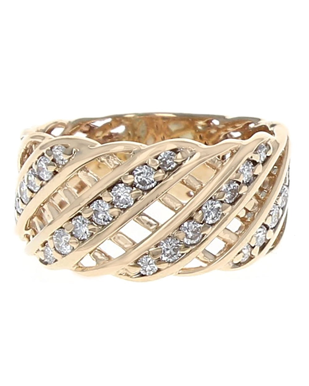 Diamond Lattice Band in Yellow Gold