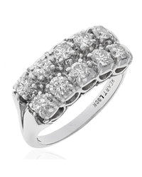 2 Row Diamond Ring in White Gold