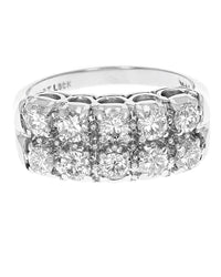 2 Row Diamond Ring in White Gold