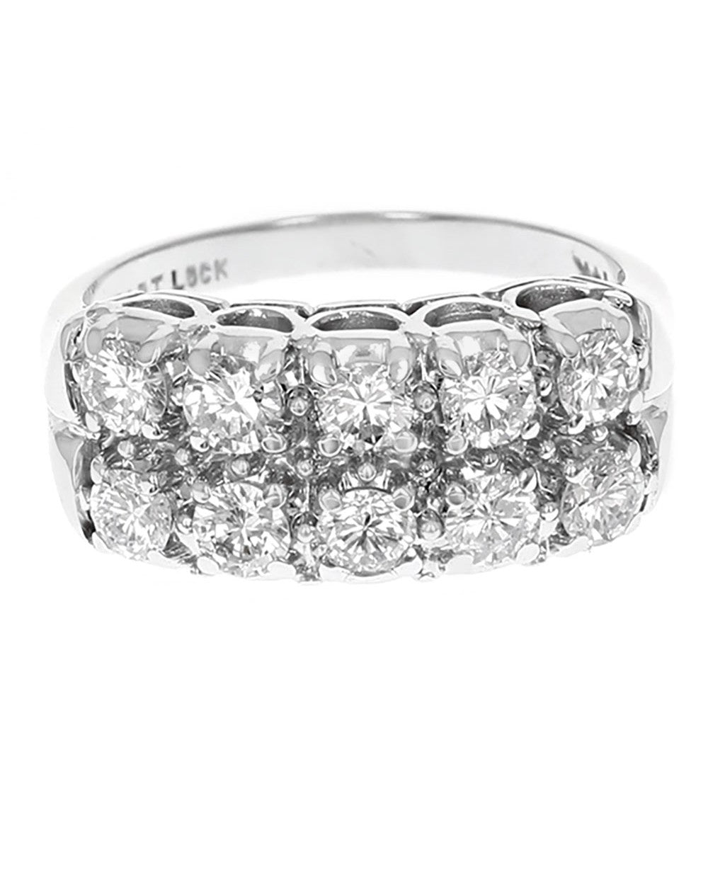2 Row Diamond Ring in White Gold