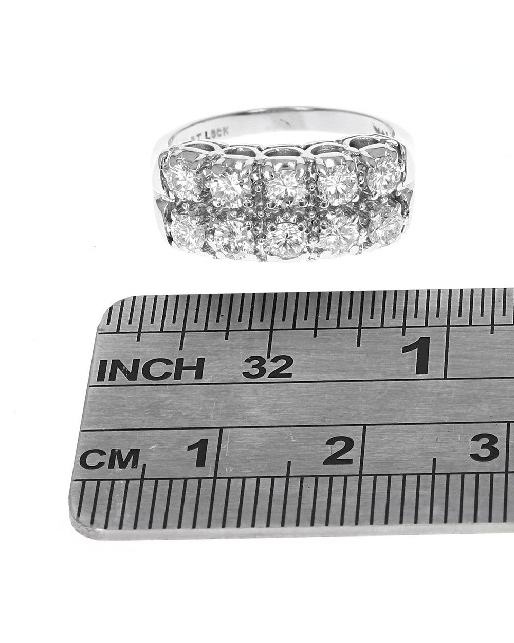 2 Row Diamond Ring in White Gold