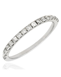 Thin Diamond Band in White Gold