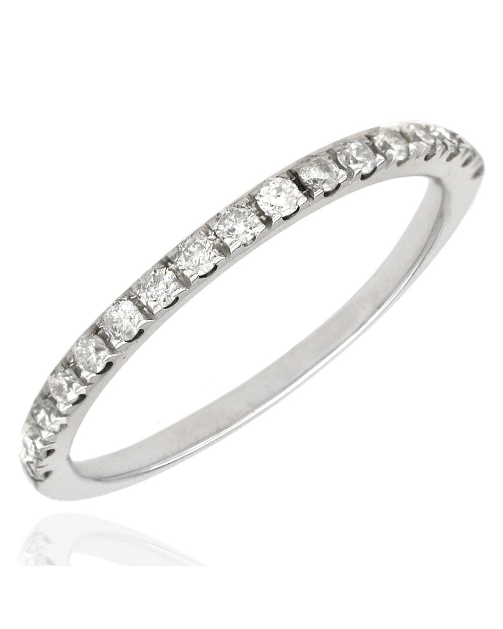 Thin Diamond Band in White Gold