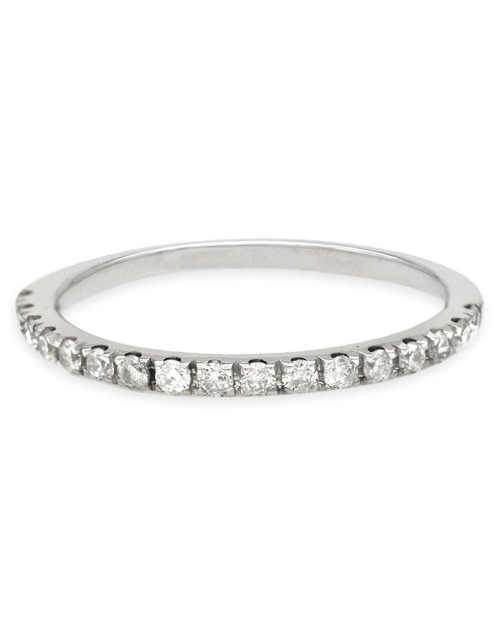 Thin Diamond Band in White Gold