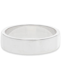 Gentlemans Flat Band Ring in White Gold
