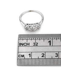 3 Station Diamond Ring in White Gold