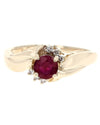 Ruby and Diamond Fluted Ring
