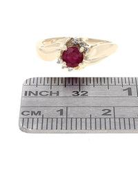 Ruby and Diamond Fluted Ring