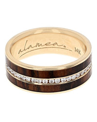 Alamea Gentleman's Bocote Wood and Diamond Eternity Band