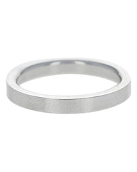 Flat Edge Wedding Band in White Gold