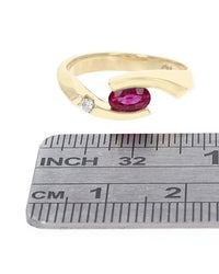 Ruby and Diamond Bypass Ring