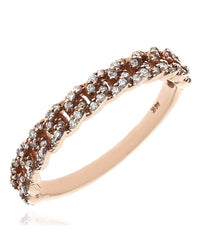 Diamond Curb Chain Ring in Yellow Gold
