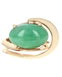 Oval Jadeite Swirl Ring