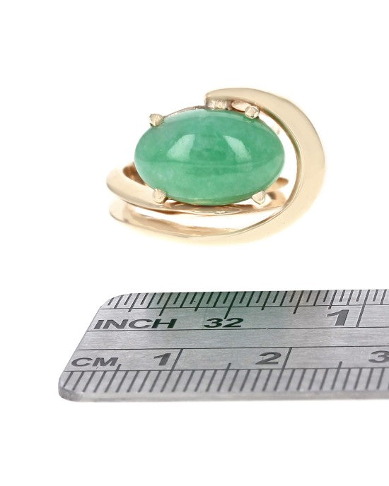 Oval Jadeite Swirl Ring