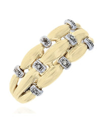 3 Row Diamond Station Open Ring