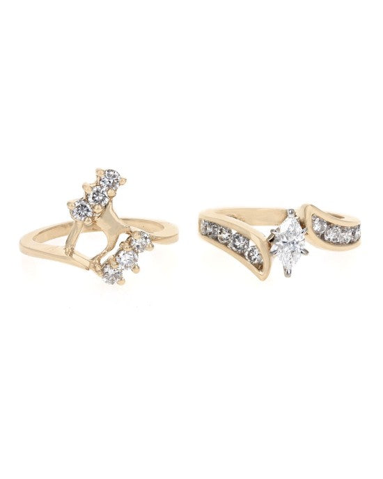 Diamond Wedding Set in Yellow Gold